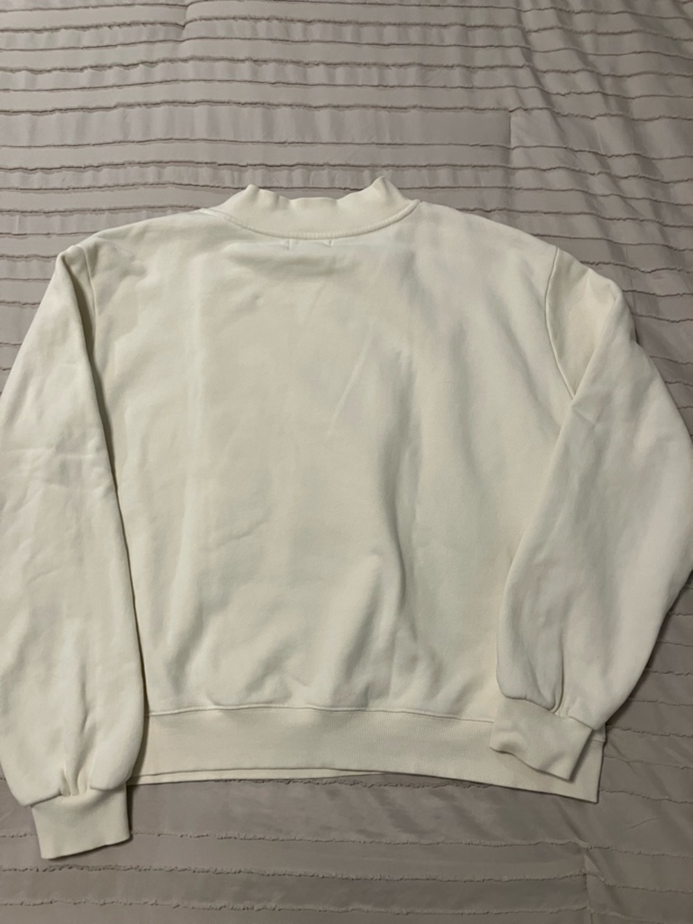 Parke L/XL Cream Heritage Varsity Mock Neck with Red Paisley/Bandana Letters - Picture 3 of 5